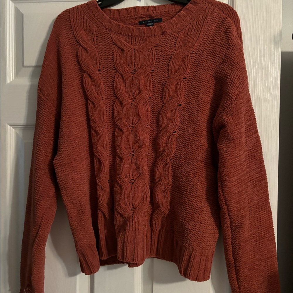 American Eagle Outfitters Cable Knit Sweater - Deep Rust